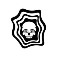 hand drawn skull doodle illustration for tattoo stickers poster etc vector