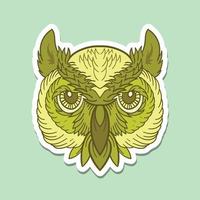 hand drawn head owl vintage doodle illustration for tattoo stickers poster etc vector