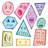 collection hand drawn abstract face doodle illustration for tattoo stickers poster etc vector