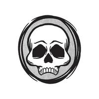 hand drawn skull vintage doodle illustration for tattoo stickers poster etc vector