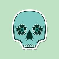 hand drawn skull doodle illustration for tattoo stickers poster etc vector