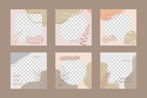 Abstract social media post template vector