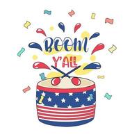 4th of july, quotes vector collection designed in doodle style, red, white, blue tones for decoration, card, t shirt design, bag, fabric patterns, gift, scrapbook and more.