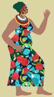 Bright vector illustration of young african woman.