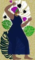 Vector bright composition with beautiful young african woman.