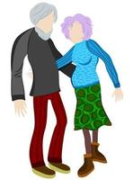 Vector isolated illustration of elderly couple.