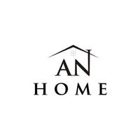 initials A N home logo vector icon illustration