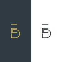 E and D initial based logo design. modern minimal sans serif font style logo vector