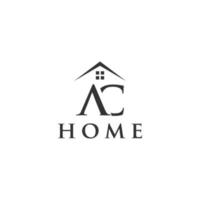 initials A C home logo vector icon illustration