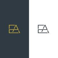 E and A initial based logo design. modern minimal sans serif font style logo vector