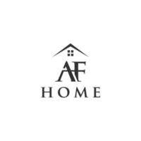 initials A F home logo vector icon illustration