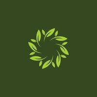 Mint leaves flat vector color icon template