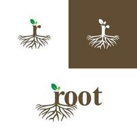 árbol raíces vector logo