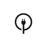Thunder Bolt Voltage and Plug Logo Electrical Logo