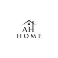 iniciales ah home logo vector icono ilustración