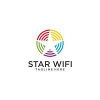 diseño de icono wifi estrella. icono wifi, vector de forma básica. ilustración vectorial