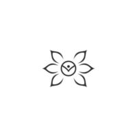 Abstract yoga human linear logo. Thread person flower balance logotype. Creative spa, guru vector mark.