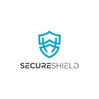 Shield H logo template with line concept vector