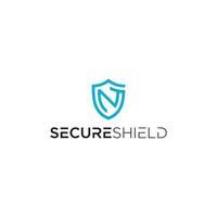 Shield N logo template with line concept vector