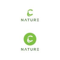 letter C leaf icon logo design concept vector