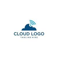 logotipo de la nube. plantilla de computación en la nube. creativo. Internet mundial. subir. transferencia de datos. descargar sitio web. icono de la tecnología. símbolo de red. vector