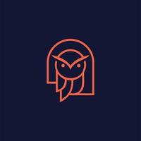 owl logo vector icon illustration line art