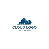 logotipo de la nube. plantilla de computación en la nube. creativo. Internet mundial. subir. transferencia de datos. descargar sitio web. icono de la tecnología. símbolo de red. vector