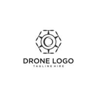 diseño de drones relacionado con el logotipo de la empresa de servicios de drones. ilustración vector