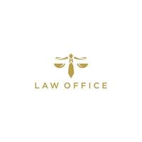 concepto de diseño de logotipo de abogado y empresa de derecho, ilustración vectorial. vector