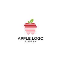 cuidado de la manzana fruta verde comida clínica saludable diseño de logotipo médico vector