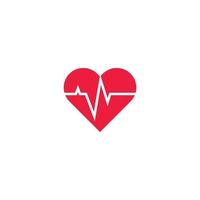 símbolo de vector de corazón. logotipo de la cinta del día de san valentín. diseño de icono de logotipo de salud médica de línea abstracta.