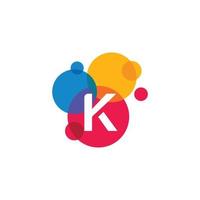 Dots Letter K Logo. K Letter Design Vector with Dots.