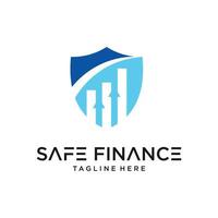 safe investments with shield shape and money bills in negative space. Vector illustration.