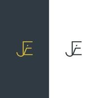 E and J initial based logo design. modern minimal sans serif font style logo vector
