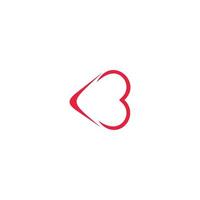 símbolo de vector de corazón. logotipo de la cinta del día de san valentín. diseño de icono de logotipo de salud médica de línea abstracta.