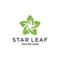 plantilla de diseño de logotipo verde estrella, vector de diseños de logotipo de hoja