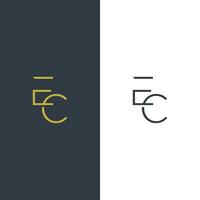 EC initial based logo design. modern minimal sans serif font style logo vector