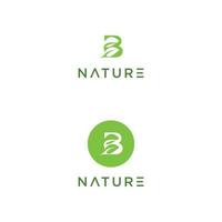 letter B leaf icon logo design concept vector