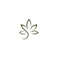 gente sana y diseño de logotipo de hoja de cannabis vector