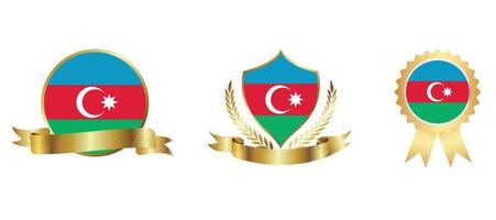 icono de la bandera de azerbaiyán. conjunto de iconos web. colección de iconos plana. ilustración vectorial sencilla. vector