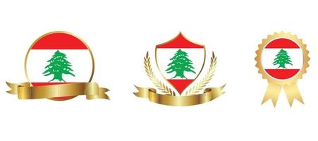 icono de la bandera de Líbano. conjunto de iconos web. colección de iconos plana. ilustración vectorial sencilla. vector