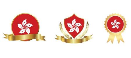 icono de la bandera de Hong Kong. conjunto de iconos web. colección de iconos plana. ilustración vectorial sencilla. vector