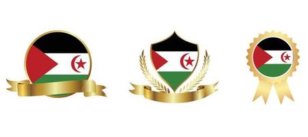 icono de la bandera del sahara occidental. conjunto de iconos web. colección de iconos plana. ilustración vectorial sencilla. vector