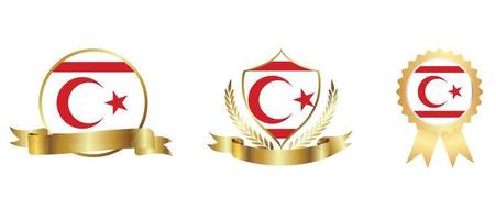 icono de la bandera de la república turca del norte de chipre. conjunto de iconos web. colección de iconos plana. ilustración vectorial sencilla. vector