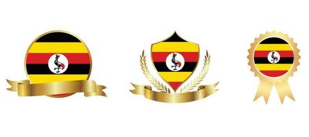 Uganda flag icon . web icon set . icons collection flat. Simple vector illustration.