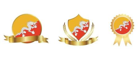 icono de la bandera de Bután. conjunto de iconos web. colección de iconos plana. ilustración vectorial sencilla. vector