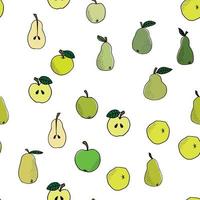 Vector seamless pattern. Hand drawn pears. Natural background. For fabrics, invitations, blog, post, social media, book covers, wrapping paper. Fruits background. Backdrop for food shops social media