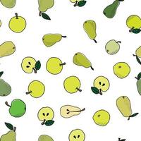 Vector seamless pattern. Hand drawn apples on white background. For fabrics, invitations, blog, post, social media, book covers, wrapping paper. Fruits background. Backdrop for food shops social media