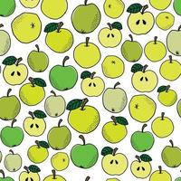 Vector seamless pattern. Hand drawn apples on white background. For fabrics, invitations, blog, post, social media, book covers, wrapping paper. Fruits background. Backdrop for food shops social media