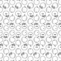 Vector seamless pattern. Hand drawn apples on white background. For fabrics, invitations, blog, post, social media, book covers, wrapping paper. Fruits background. Backdrop for food shops social media
